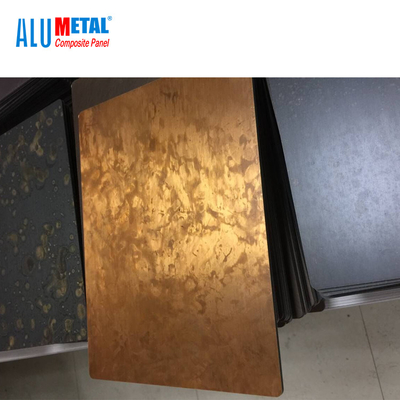 Merah Tembaga Kuningan Aluminium Composite Panel Dinding Logam 3mm 4mm