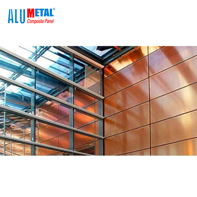Aluminium Metal Composite Panel 1000mm Tembaga Tahan Api Anodized