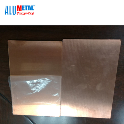 3200mm Aluminium Metal Composite Panel Indoor Tembaga Kuningan Dinding