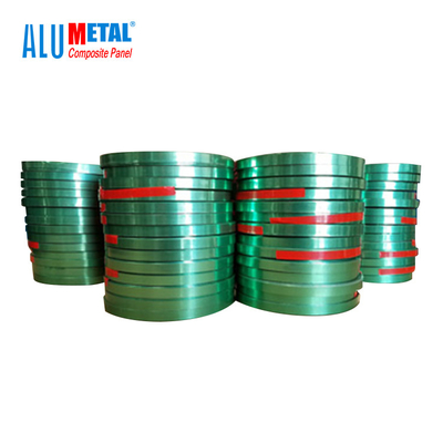 Prepainted Coated Aluminium Strip Coil Alloy 1050 Untuk Talang 10MM - 1240mm