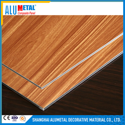 4mm Kayu Disikat Aluminium Composite Panel Matt Glossy