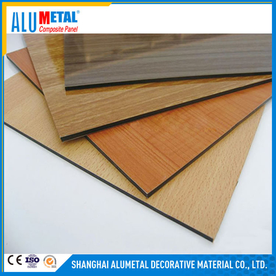 8mm Kayu Aluminium Alloy Composite Panel Sheet Bahan Dekoratif