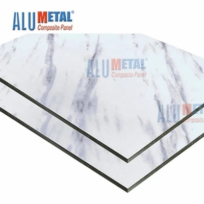 Pola Marmer Coklat Tertutup Aluminium Composite Panel Dinding Eksterior 3D