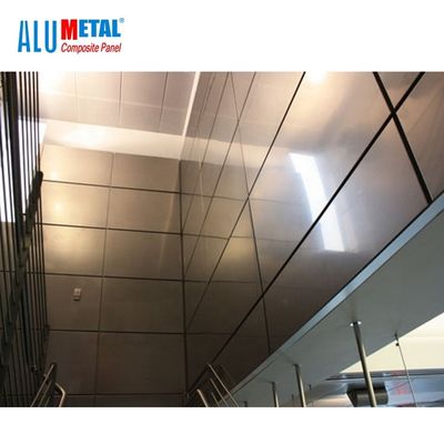 1000MM PE Dekoratif Aluminium Composite Cladding Panel Lembar Stainless Steel 6mm FEVE