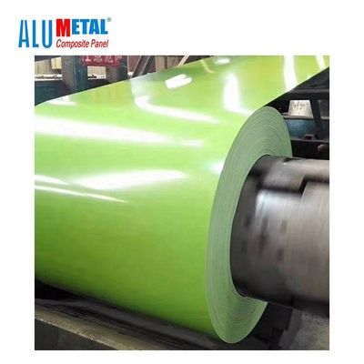 3 Lapisan Dicat Aluminium Coil Coating Aluminium 1500mm Tahan Panas H22 Plesteran Timbul SGS