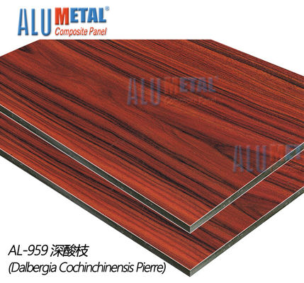 0.06mm Painted Coated Aluminium Sheet 4mm Acm Panel 1250mm Indoor Untuk Villa