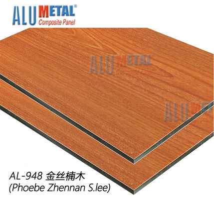 AA5005 Fire Rated Acp Sheets Dekoratif 1220mm Aluminium Composite Panel Wood Finish 8MM