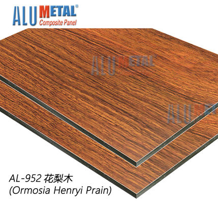 AA5005 Fire Rated Acp Sheets Dekoratif 1220mm Aluminium Composite Panel Wood Finish 8MM