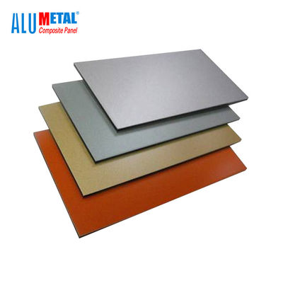 1220x2440mm Lembar Panel Komposit Aluminium PVDF Disikat 5mm AA1100