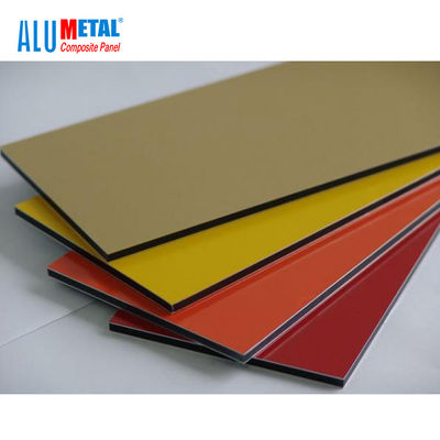 1220x2440mm Lembar Panel Komposit Aluminium PVDF Disikat 5mm AA1100
