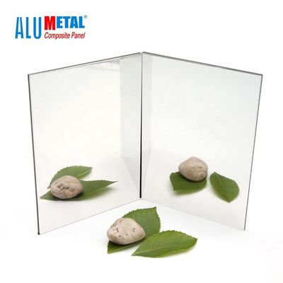 Perak A2 FR Cermin Aluminium Composite Panel 1220mm Wall Cladding ACP 0.5MM