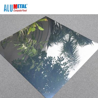 LDPE Core AA3003 Cermin Aluminium Composite Panel Acp Sheet Bending 2440mm B1 FR