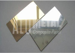 Anodized 4mm 5086 Cermin Aluminium Composite Panel Emas 1570mm Lembar