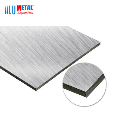 Aluminium Mirror Acp Sheet Cladding 0.5mm Perak 2440mm Gloss