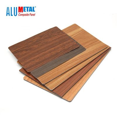 4mm 5800mm Kayu Aluminium Composite Panel Aluminium Partition Panel Sheet FEVE