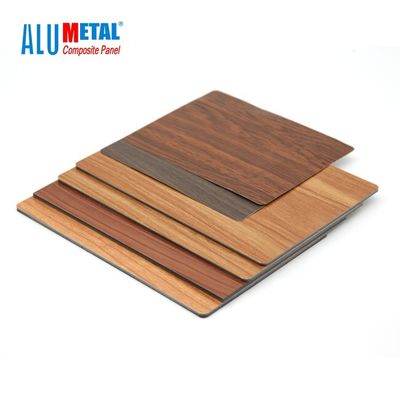 4mm 5800mm Kayu Aluminium Composite Panel Aluminium Partition Panel Sheet FEVE