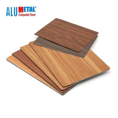 5mm AA3003 Panel Komposit Aluminium Kayu 4x8 Lembar Permukaan Cermin