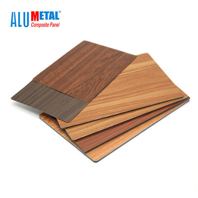 5mm AA3003 Panel Komposit Aluminium Kayu 4x8 Lembar Permukaan Cermin