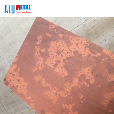 Lembar Panel Komposit Logam Dalam Ruangan Aluminium Disikat 4mm LDPE 1000mm