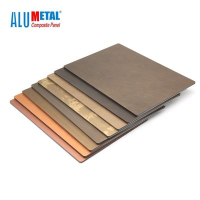 3mm Baja PVDF Acm Aluminium Composite Panel Tembaga Nacreous 1250mm