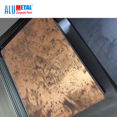 600mm Brushed Aluminium Metal Composite Panel 0.3mm Permukaan Tembaga SGS