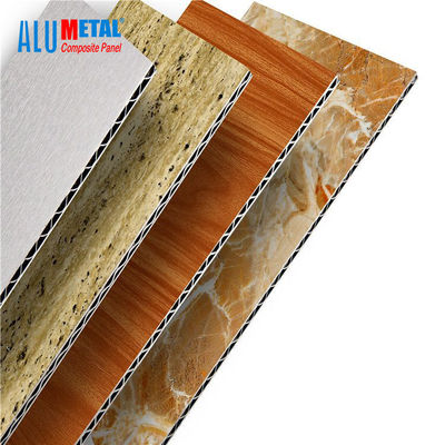 3D Eksterior Berlubang 1220mm Aluminium Corrugated Panel ACM Aluminium Composite Panel 8mm