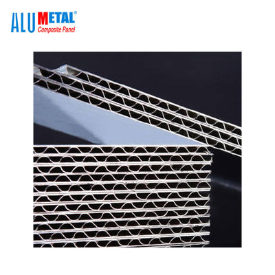 Panel Bahan Aluminium Bergelombang 1220X2440MM Acp Cladding PVDF Coating