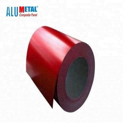 Berwarna 8011 2500MM Coated Aluminium Coil PVC Coated Aluminium Trim Coil 0,06MM