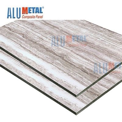 Bahan Lembar Panel Komposit Aluminium ACP 0.1mm 5000mm Granit Anodized