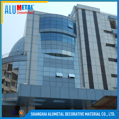 1220x2440mm PVDF Dilapisi Aluminium Composite Panel Building ACP Sheet Paneling