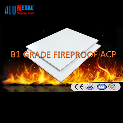 B1 Kelas Tahan Api 6mm Aluminium Composite Panel Panel Dinding Aluminium Dekoratif