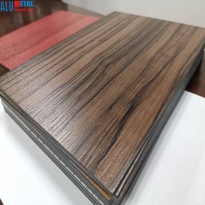 Panel Komposit Aluminium Kayu 3mm Butir Kayu 3D