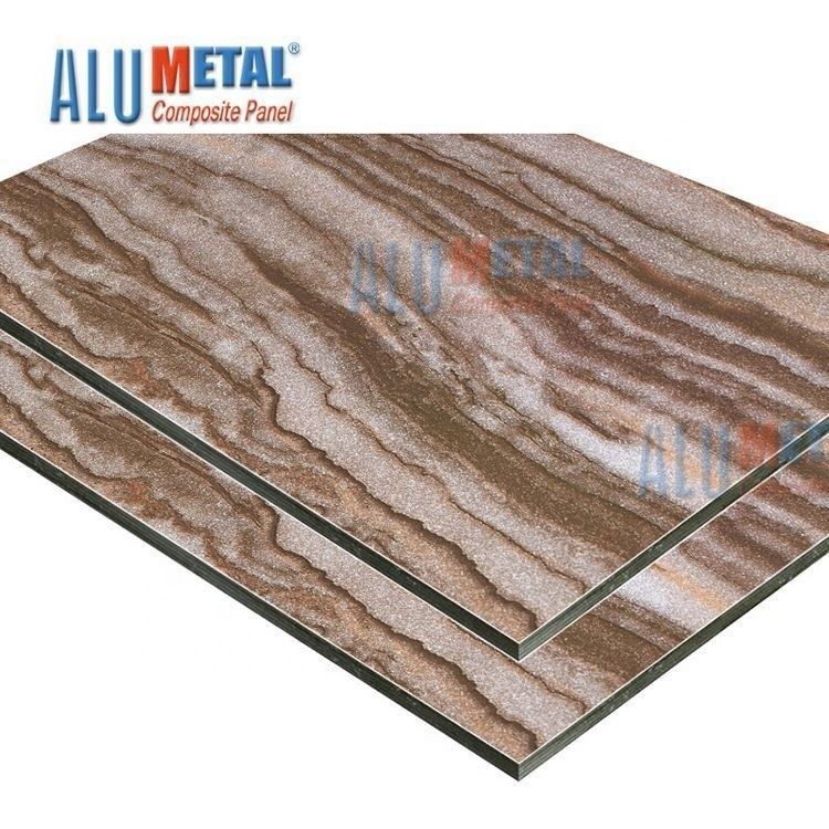 0.08mm 6mm Kayu Plastik Marmer Aluminium Composite Panel Exterior Wall Cladding Odm